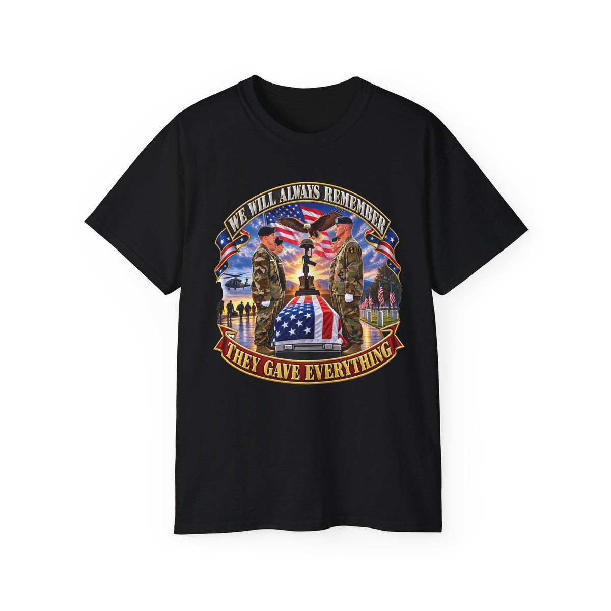 Unisex Ultra Cotton Tee - Emblem - We Will Always Remember - They Gave Everything - 3D - Enhanced