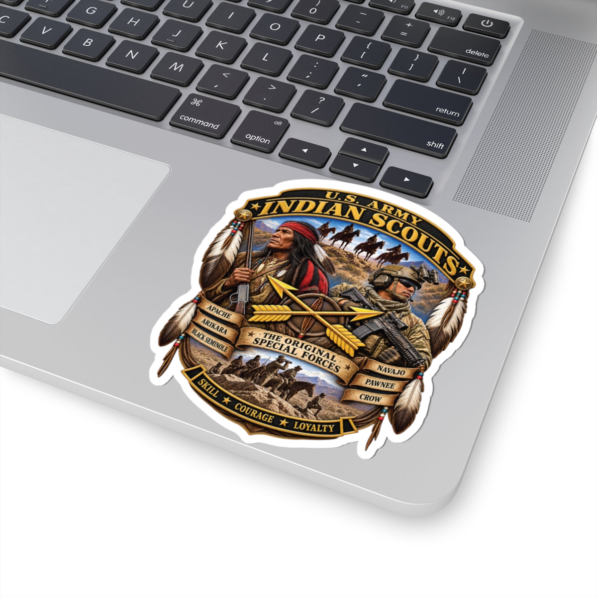 Kiss-Cut Stickers - United States Indian Scouts (USS) - Original Special Forces - 3D - Enhanced