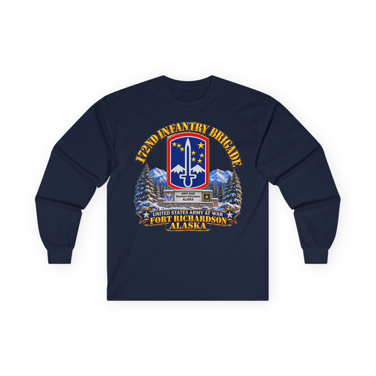 Unisex Ultra Cotton Long Sleeve Tee - 172nd Infantry Brigade - Ft Richardson, Alaska - 3D - Enhanced