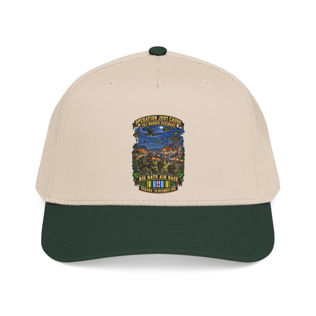 Mid Profile Baseball Cap - SOF - Operation Just Cause  - Panama Invasion 1989 - 75th Ranger Rgt - Rio Hato Air Base - 3D - Enhanced