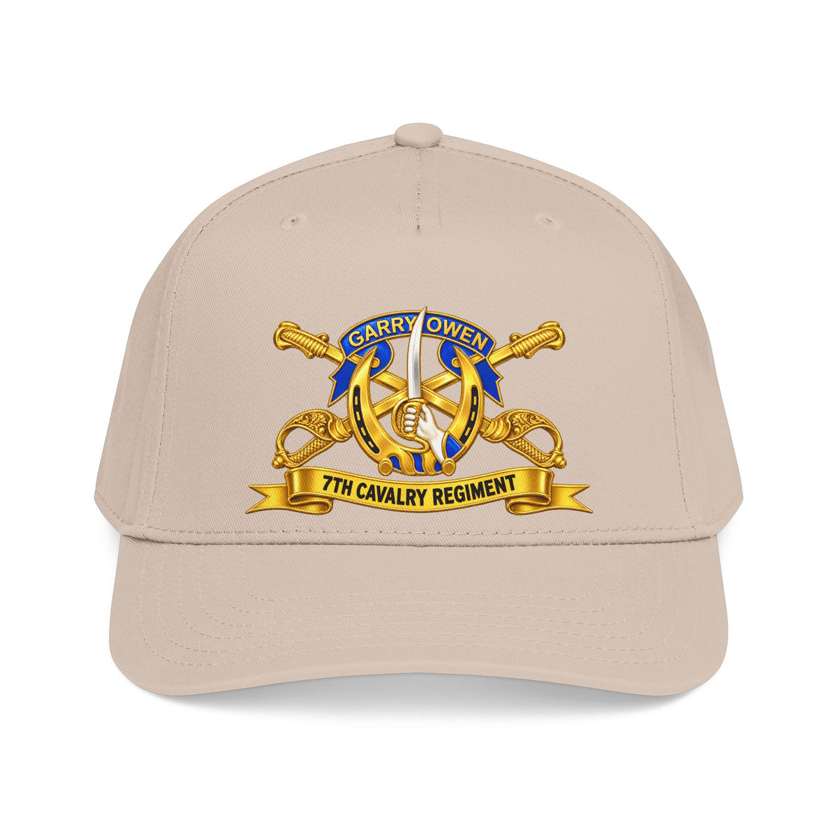 Mid Profile Baseball Cap — 7th Cavalry Regiment - DUI, Br, Ribbon wo Scene - 3D - Transparent