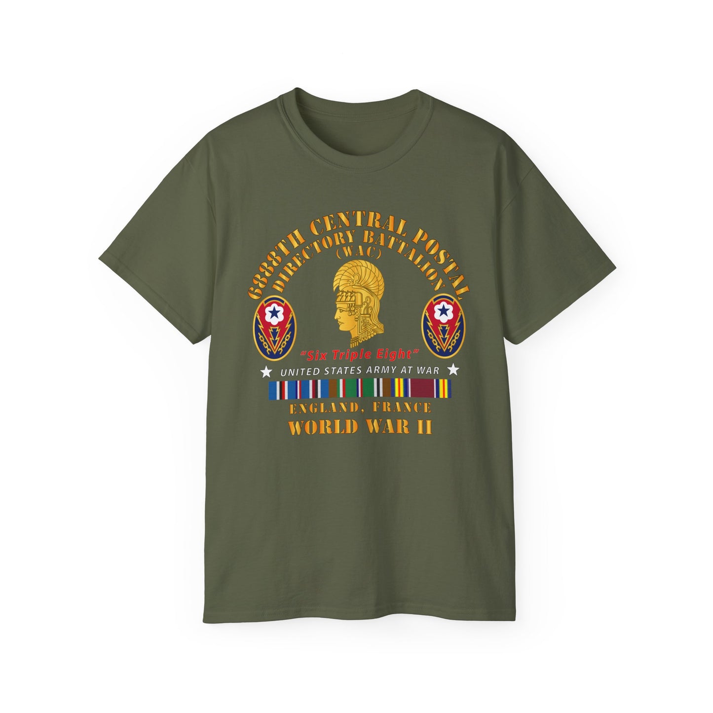 Unisex Ultra Cotton Tee - Army - 6888th Central Postal Directory Battalion - World War II Service Medals