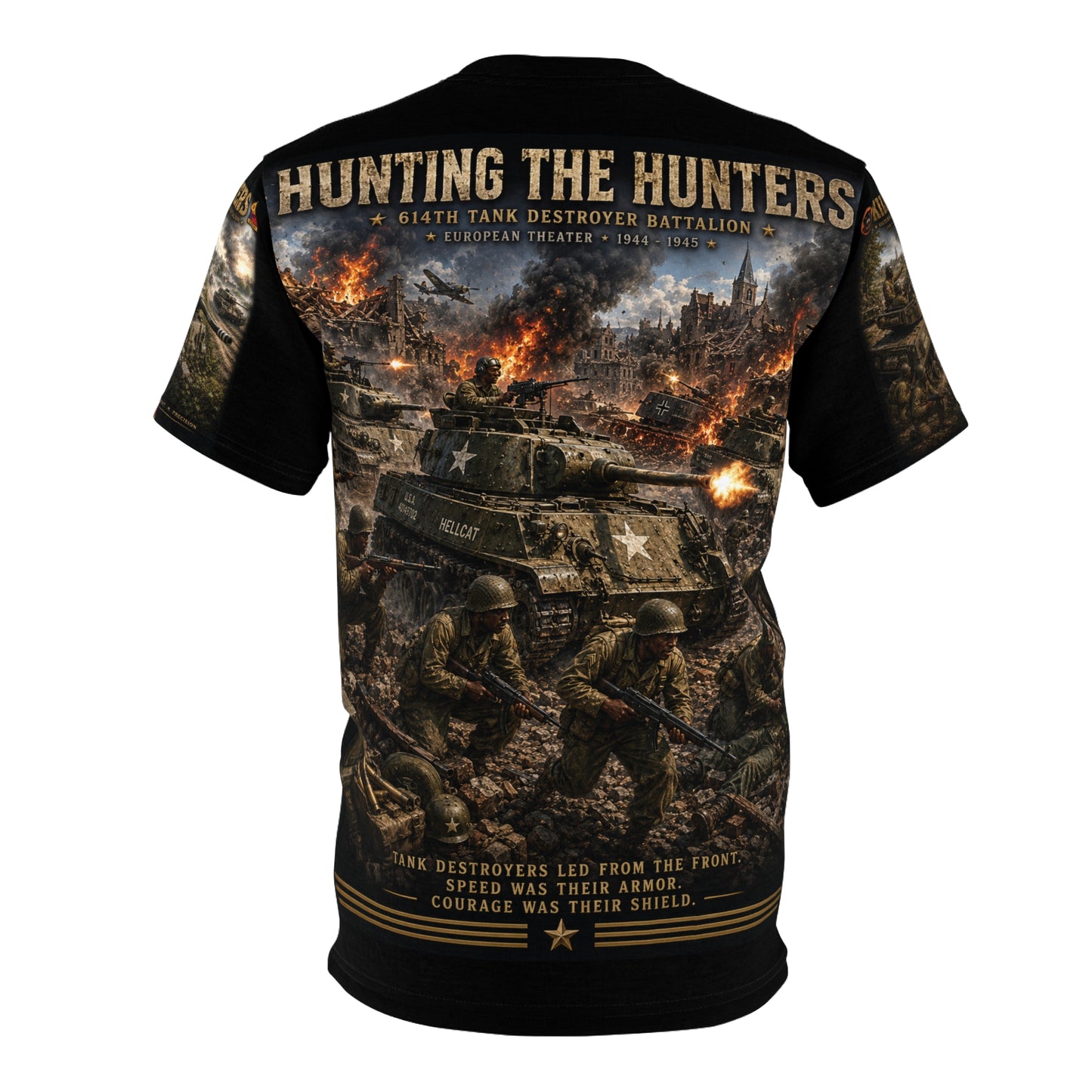 614th Tank Destroyer Battalion - World War II - Tribute Tee — "Hunting the Hunters"
