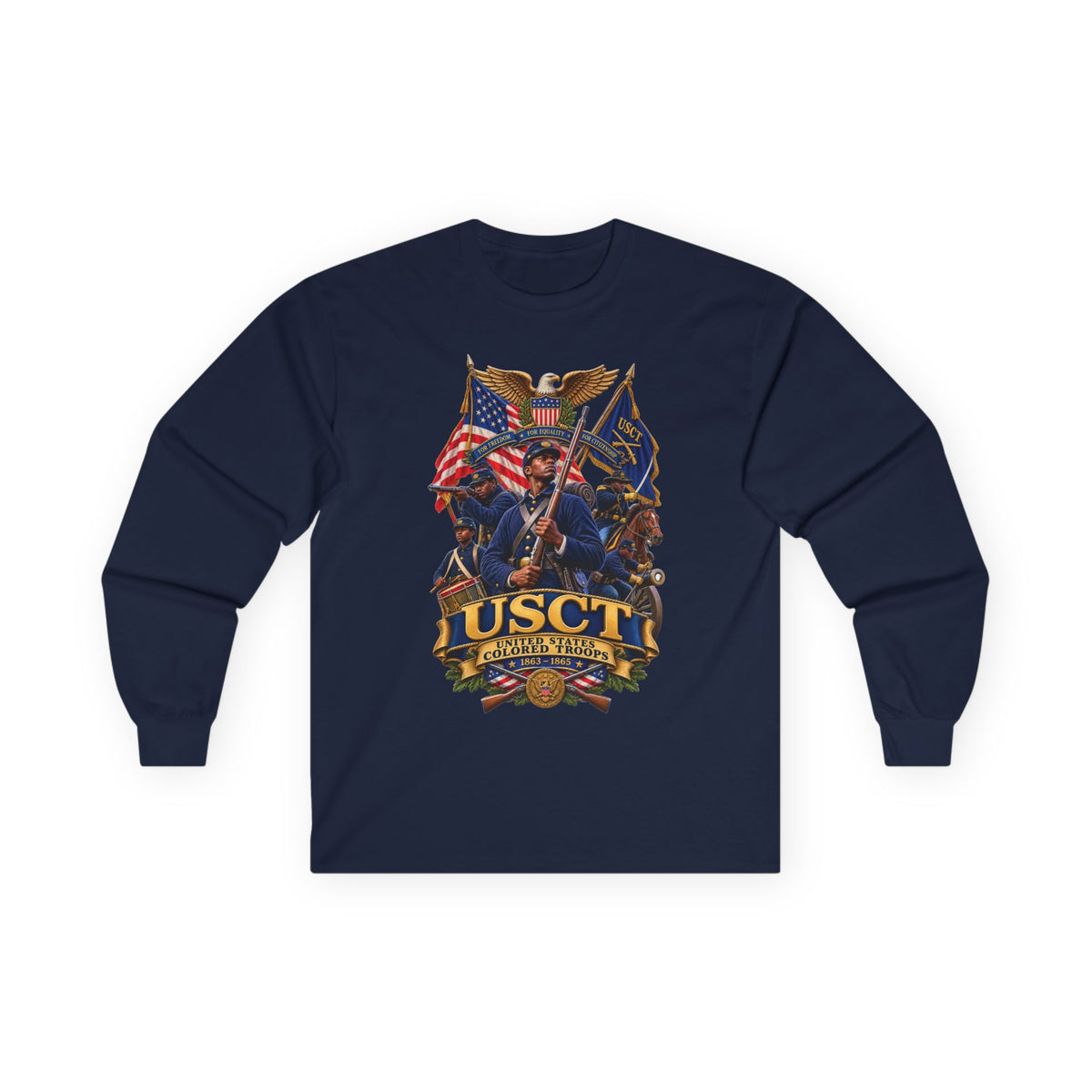Unisex Ultra Cotton Long Sleeve Tee - United States Colored Troops (USCT) - Civil War - 3D - Enhanced