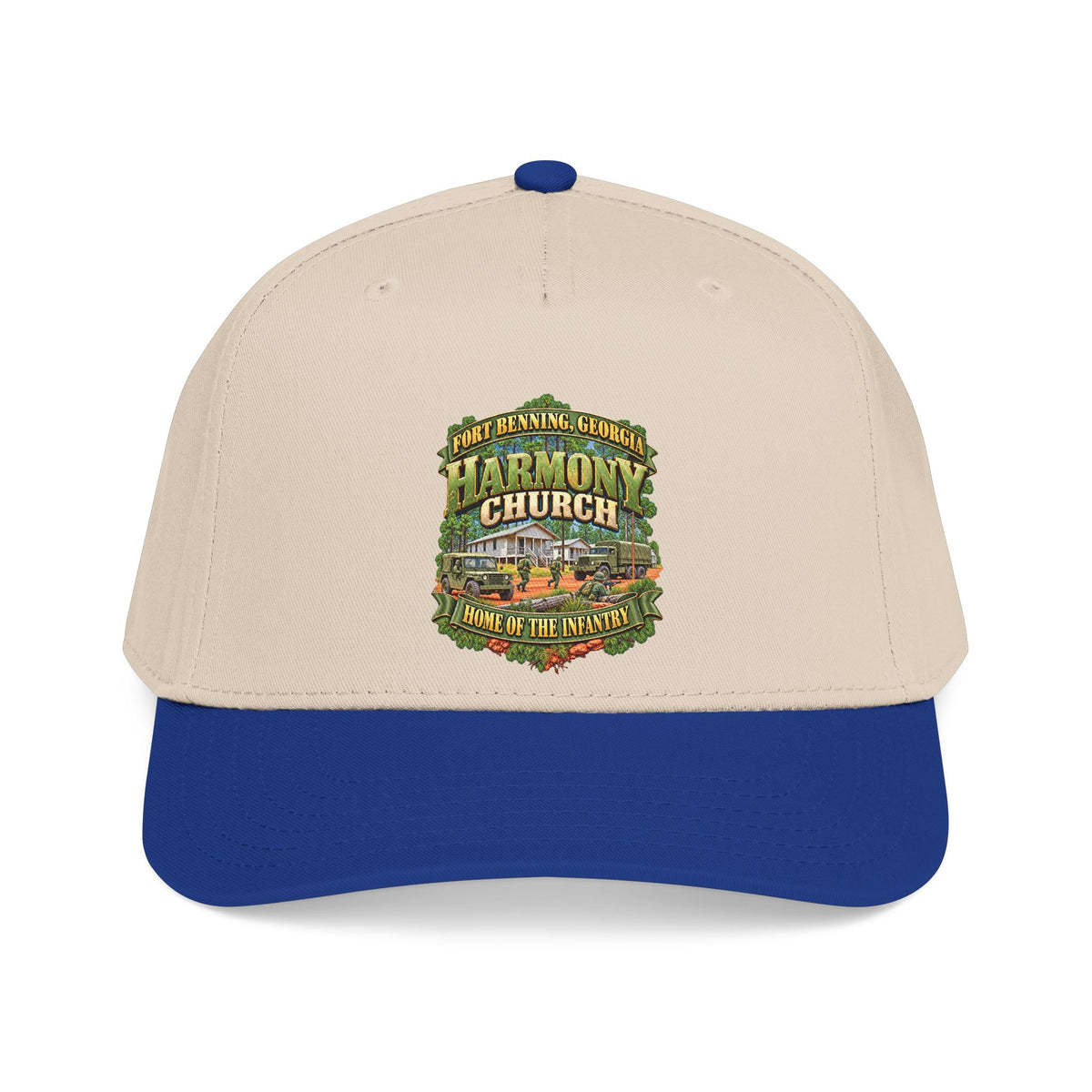 Mid Profile Baseball Cap - Fort Benning, Georgia, Harmony Church - Home of the Infantry - 3D - Enhanced