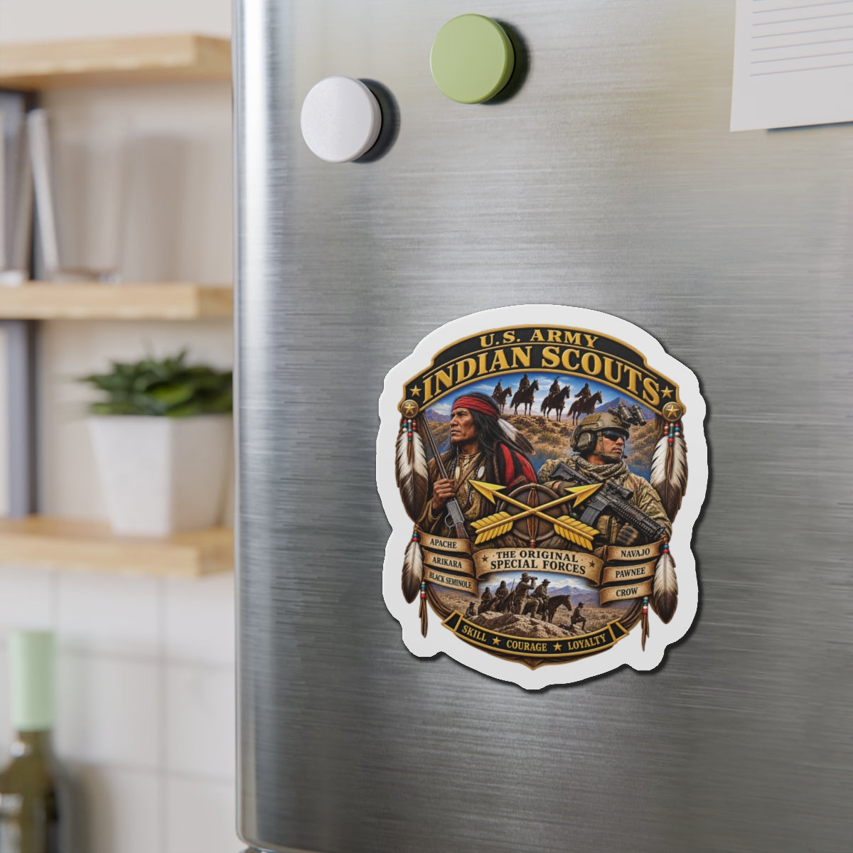 Die-Cut Magnets — United States Indian Scouts (USS) - Original Special Forces - 3D - Enhanced
