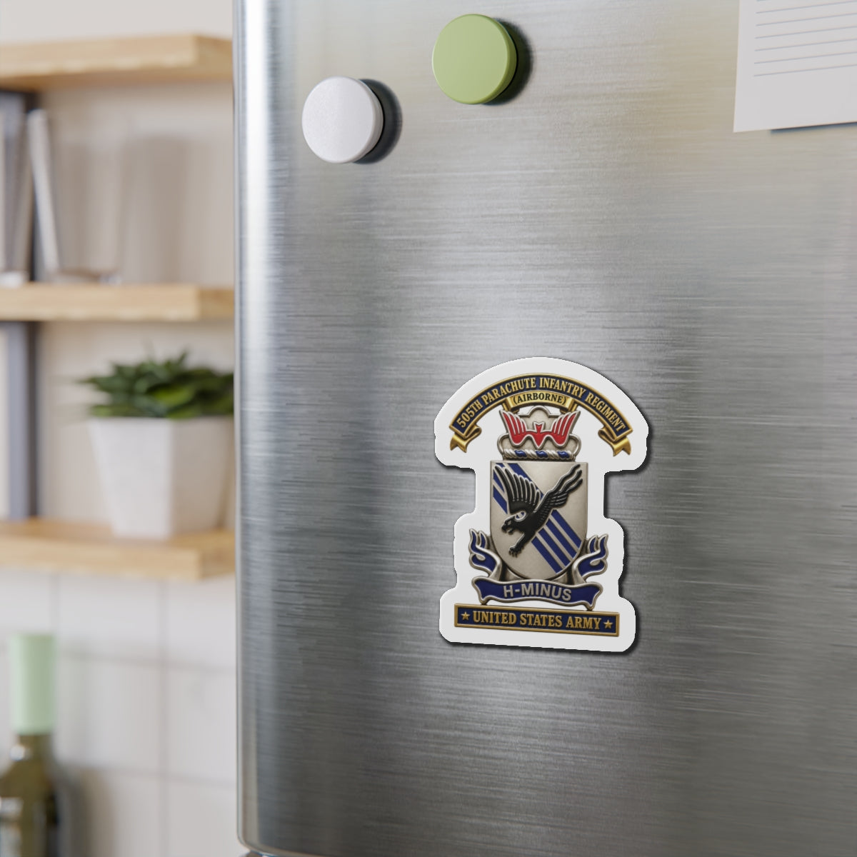 Die-Cut Magnets — Army - 505th Parachute Infantry Regiment (PIR) - DUI - United States Army - 3D - Enhanced
