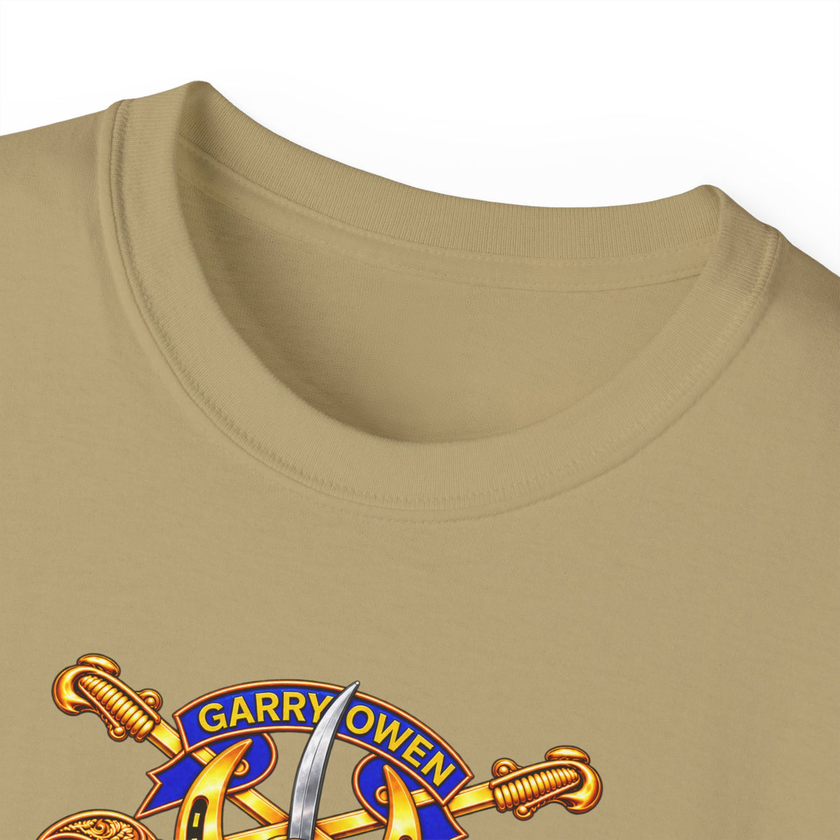 Unisex Ultra Cotton Tee - 7th Cavalry Regiment - DUI, Br, Ribbon w  Battle of Little Big Horn Scene - 3D - Transparent