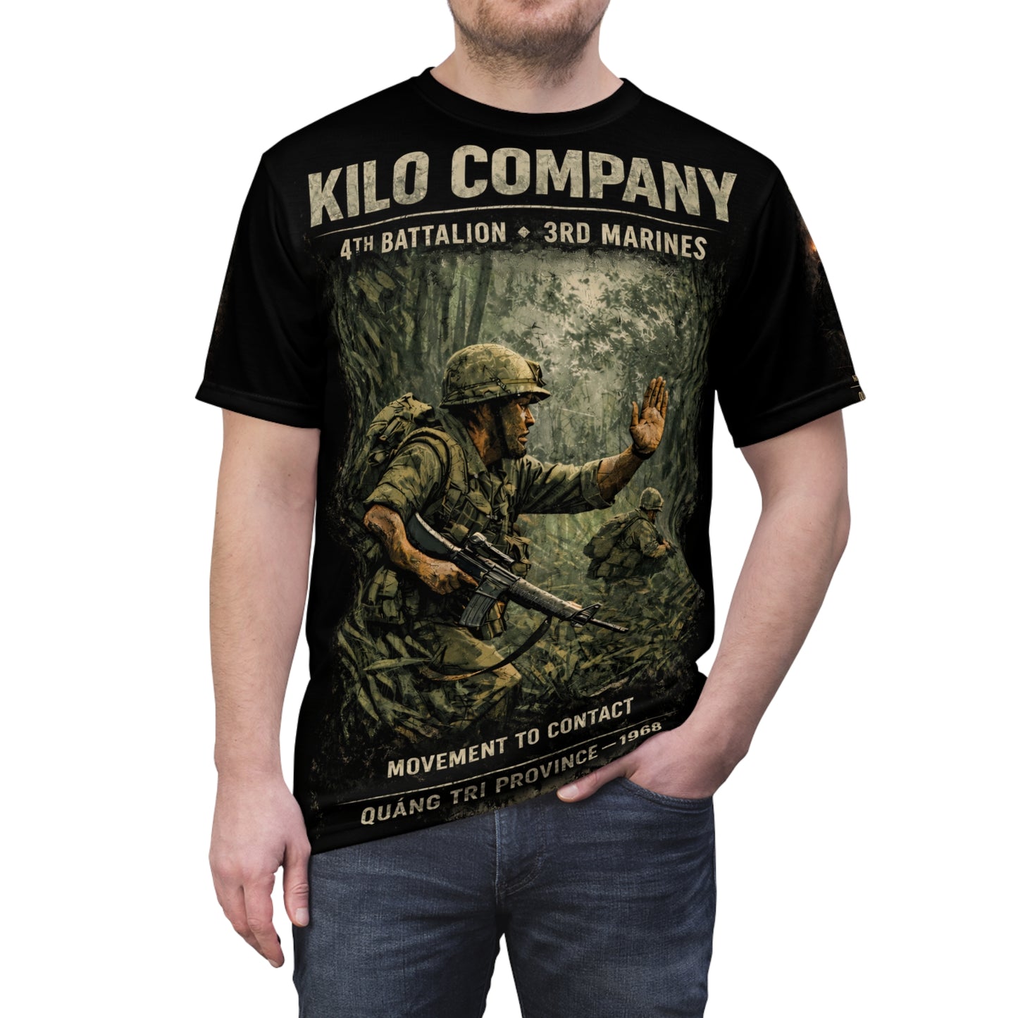 Kilo Company 4/3/3 Marines Tribute Tee — "Movement to Contact" 1st Platoon