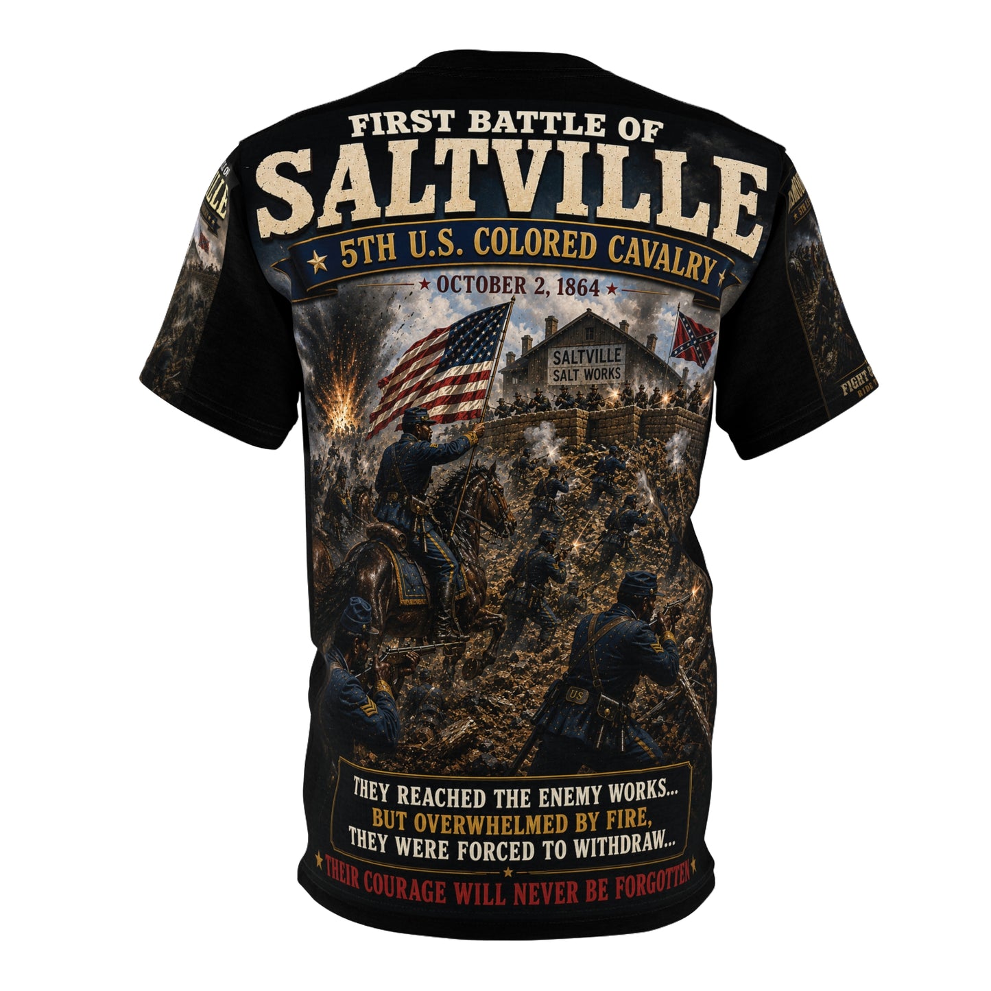 5th U.S. Colored Cavalry - First Battle of Saltville - Tribute Tee - Saltville, Virginia  - October 2, 1864  - For Freedom and Union