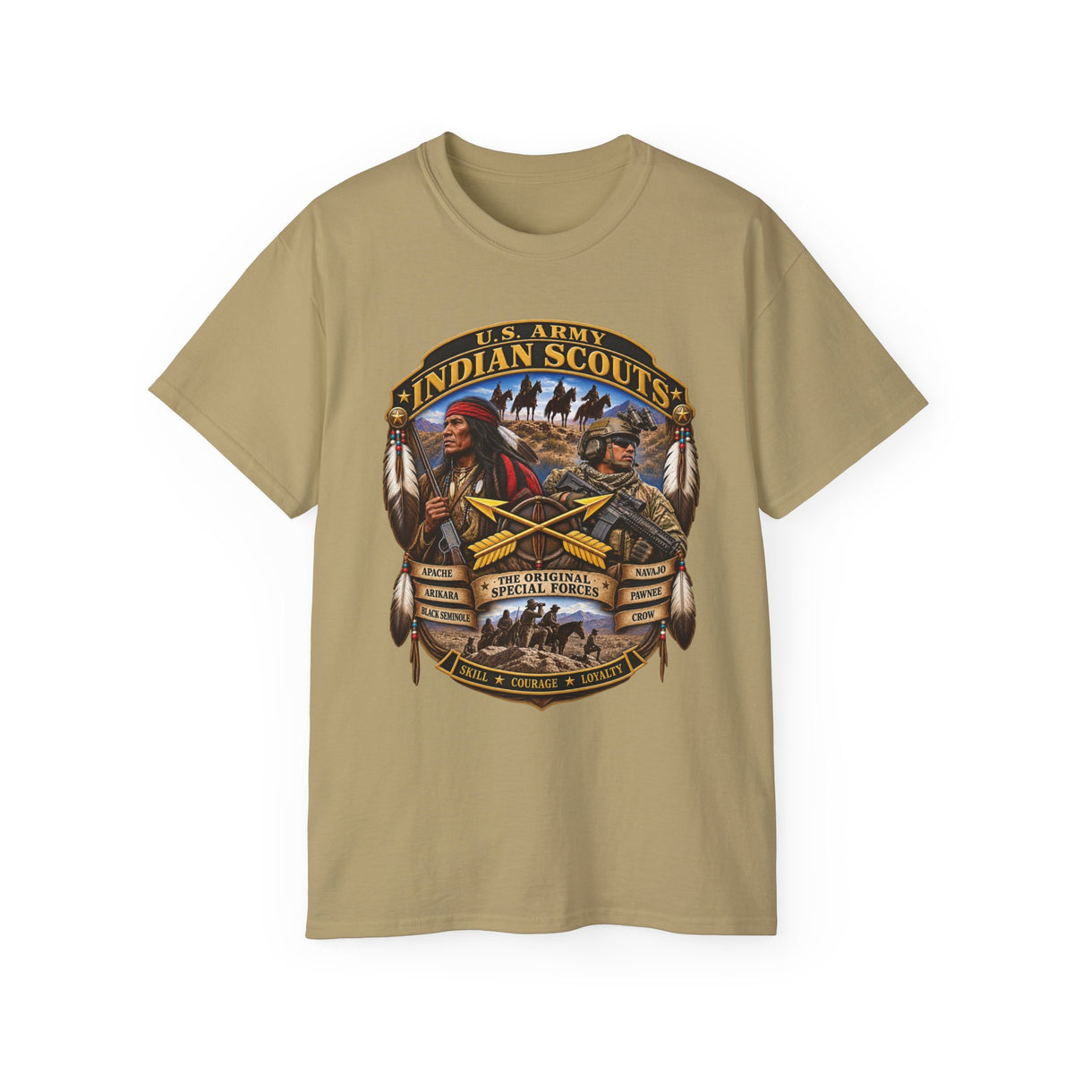 Unisex Ultra Cotton Tee - United States Indian Scouts (USS) - Original Special Forces - 3D - Enhanced