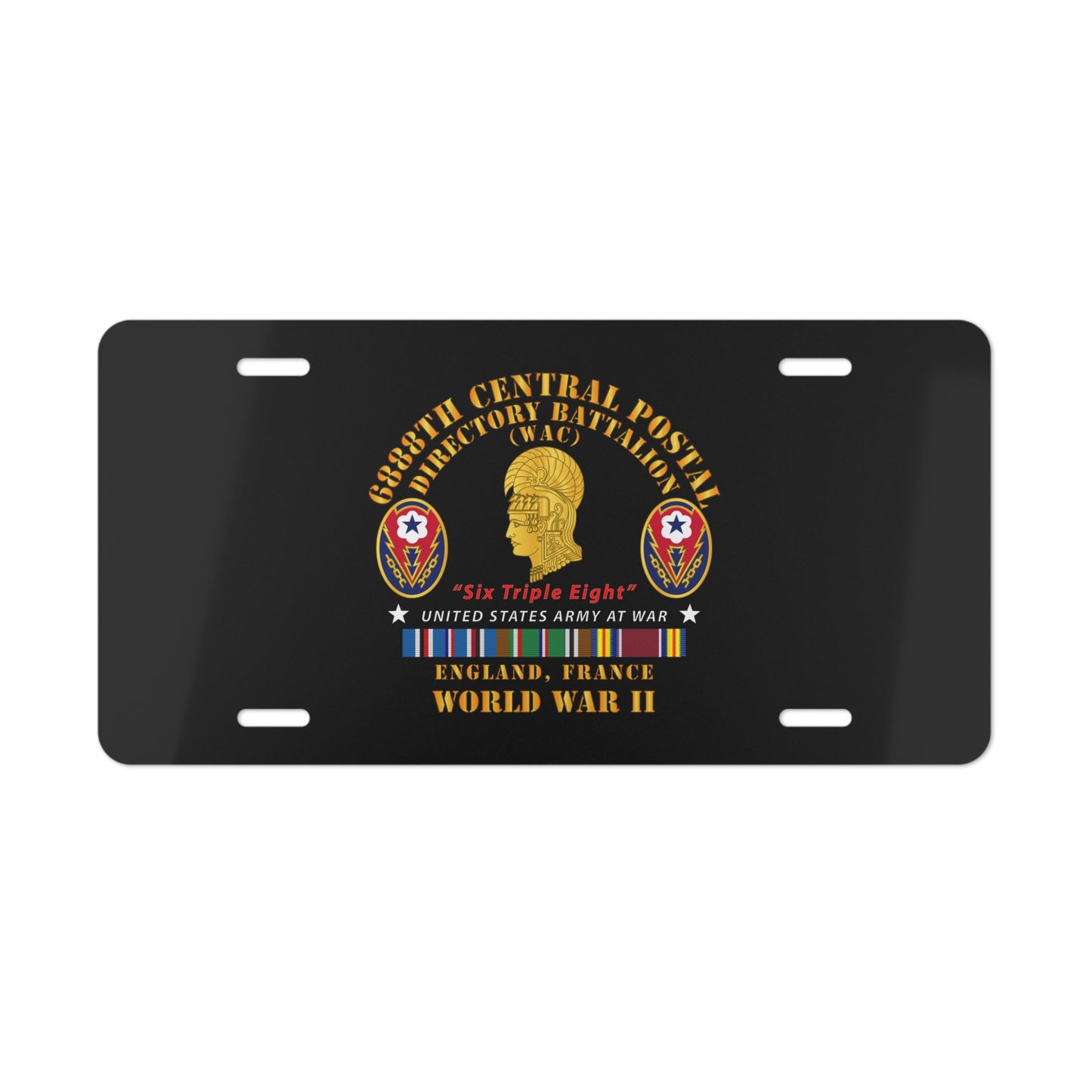 License Plate - Army - 6888th Central Postal Directory Battalion - WWII w EU SVC