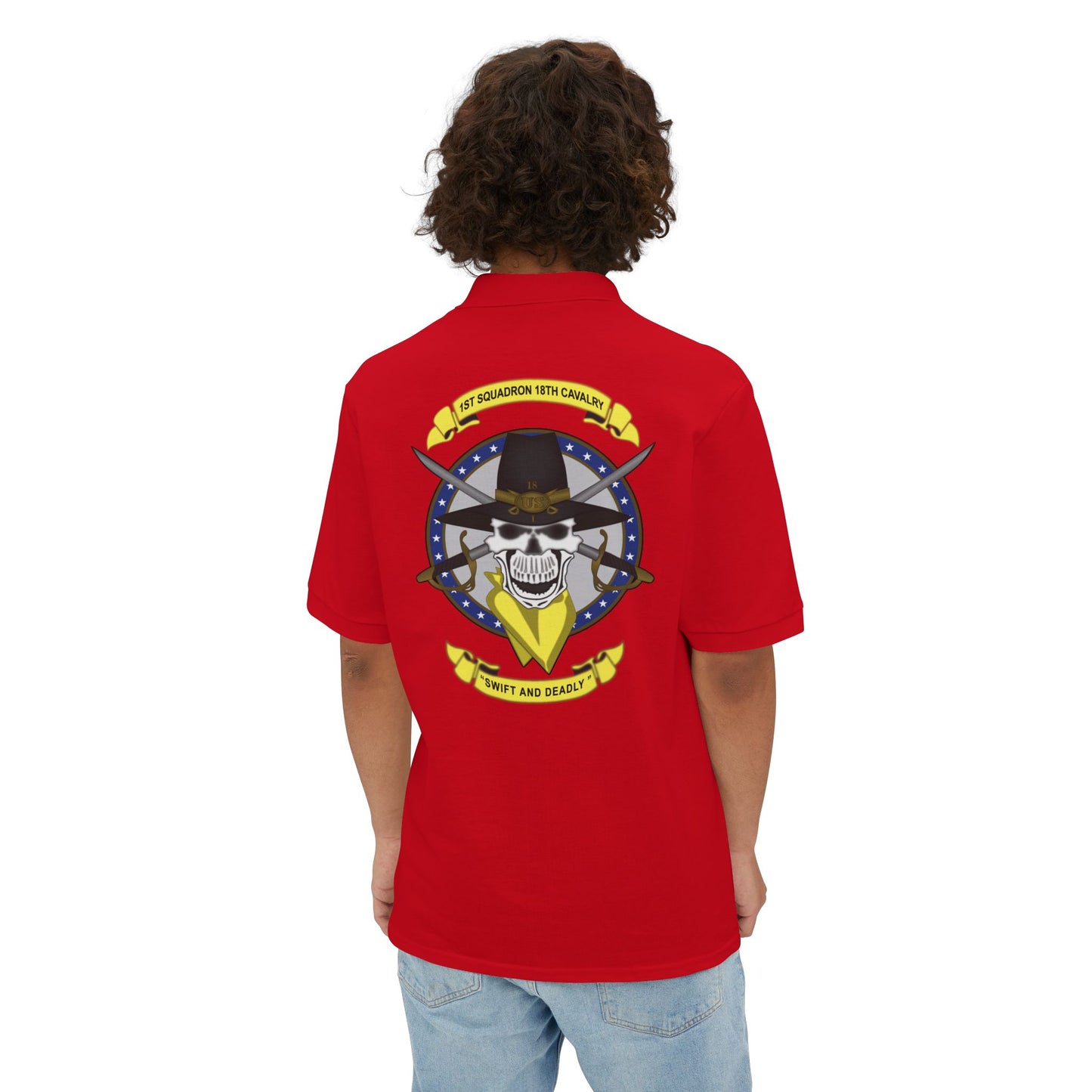 Men's Casual Piqué Polo - 1st Squadron, 18th Cavalry X 300