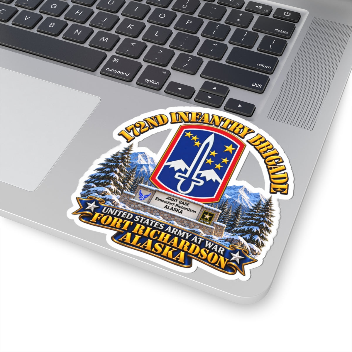 Kiss-Cut Stickers - 172nd Infantry Brigade - Ft Richardson, Alaska - 3D - Enhanced