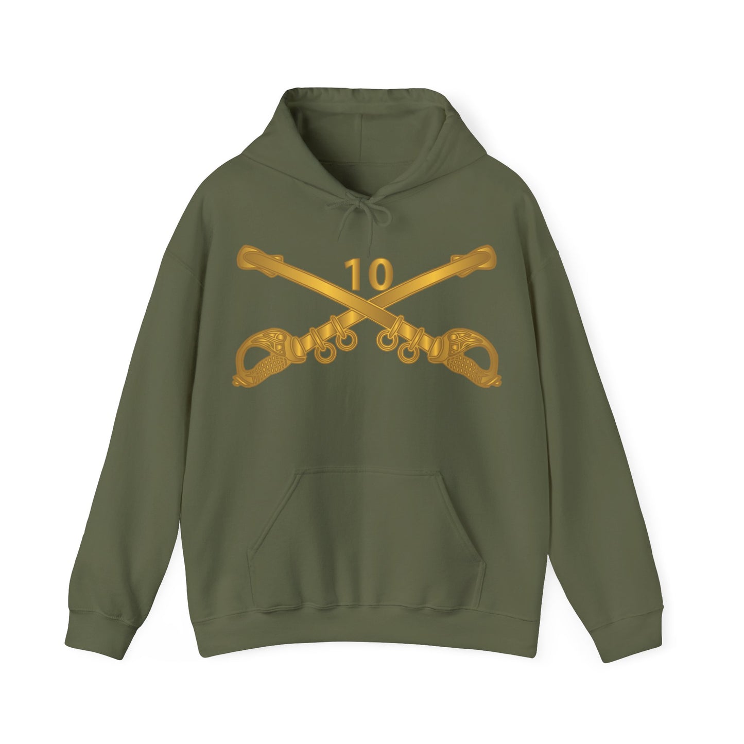 Unisex Heavy Blend Hooded Sweatshirt - Army - 10th Cavalry Branch wo Txt