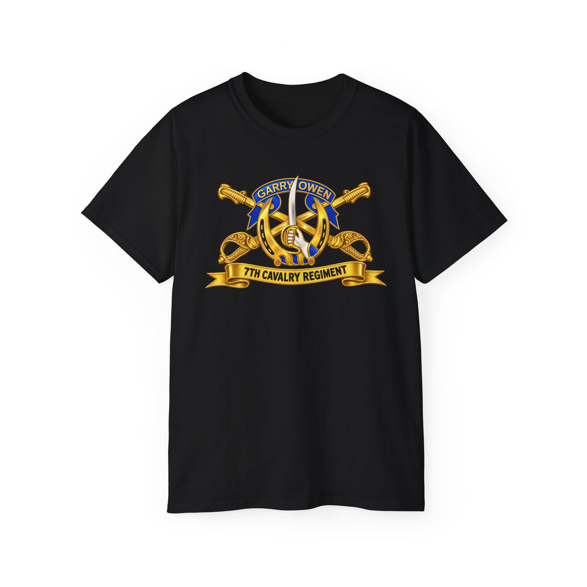 Unisex Ultra Cotton Tee - 7th Cavalry Regiment - DUI, Br, Ribbon wo Scene - 3D - Transparent