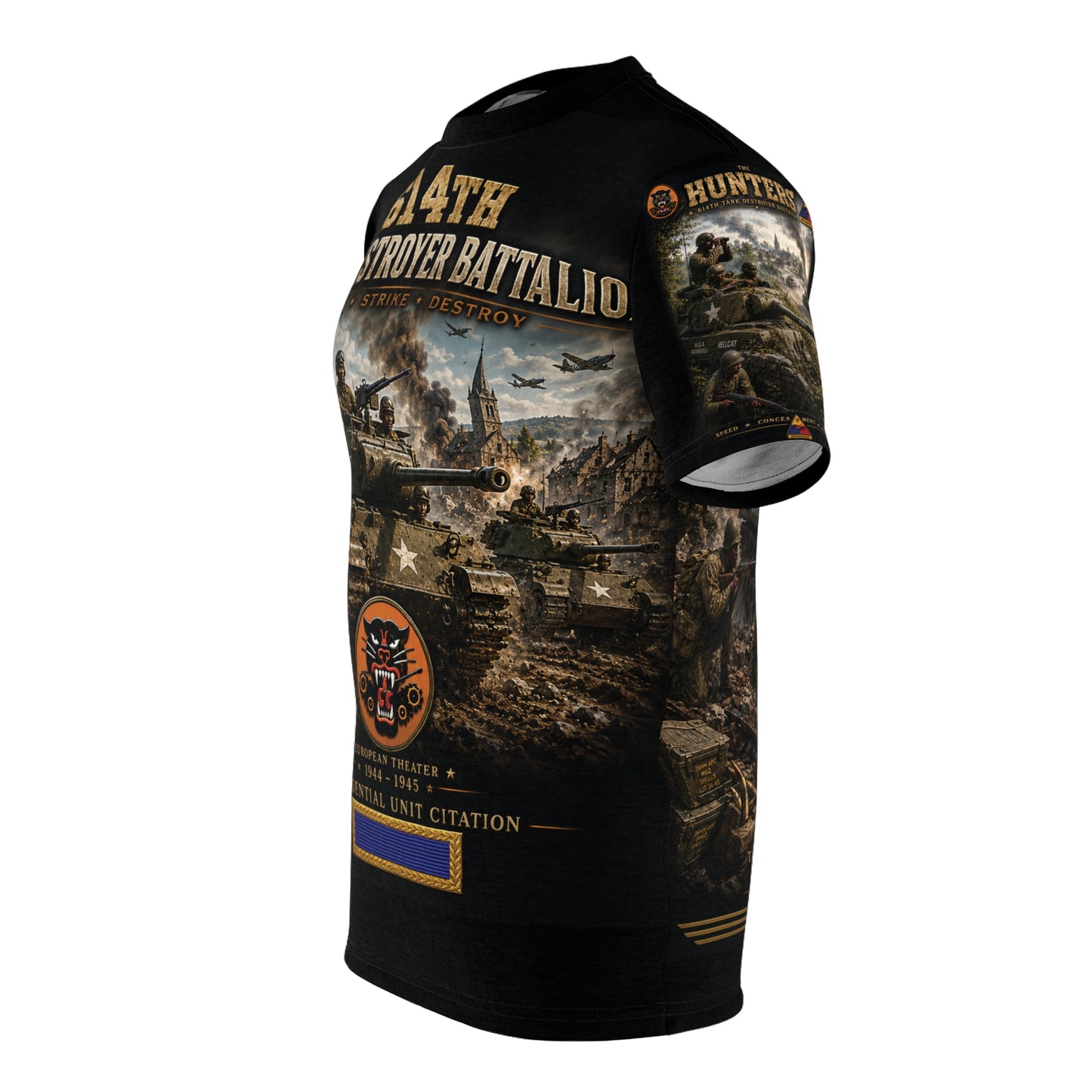 614th Tank Destroyer Battalion - World War II - Tribute Tee — "Hunting the Hunters"