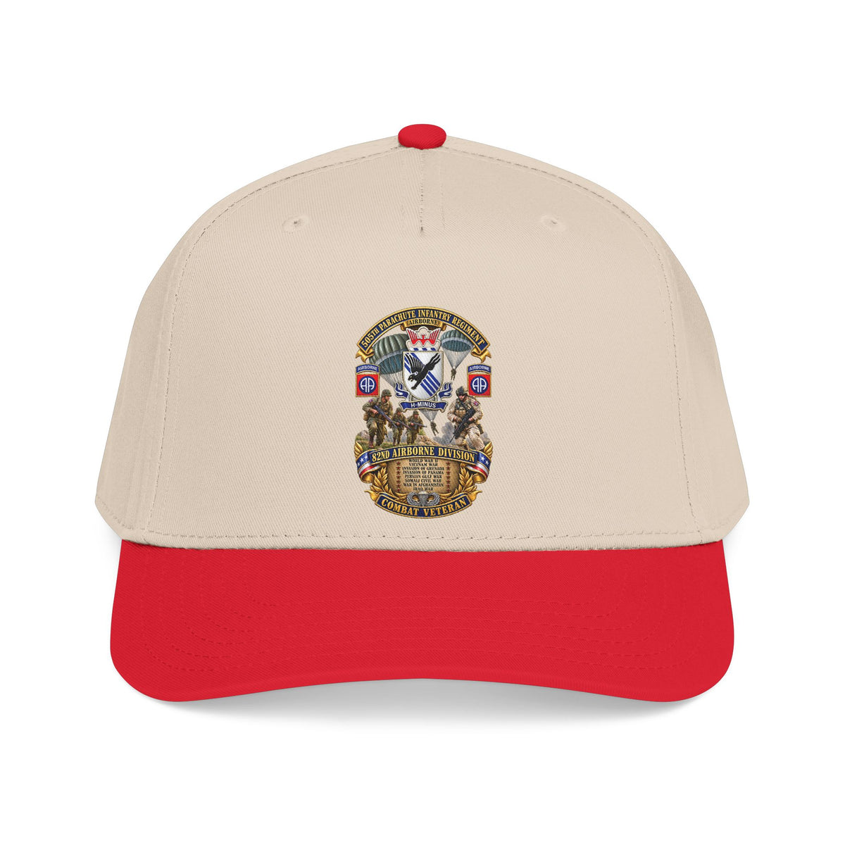 Mid Profile Baseball Cap - Army - Combat Vet w 505th PIR - 82nd Airborne  w Campaigns - Soldiers - SSI - 3D - Enhanced