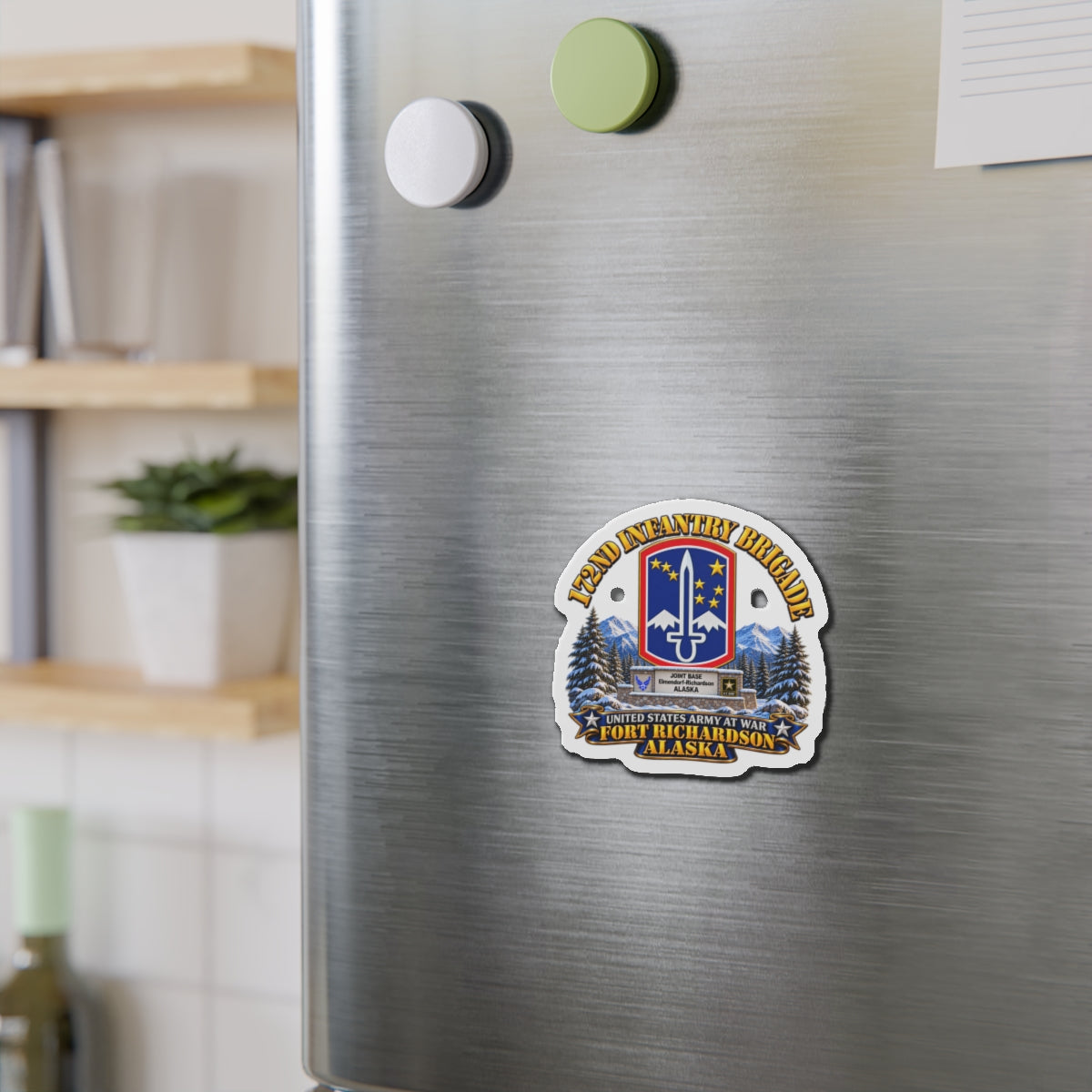 Die-Cut Magnets — 172nd Infantry Brigade - Ft Richardson, Alaska - 3D - Enhanced