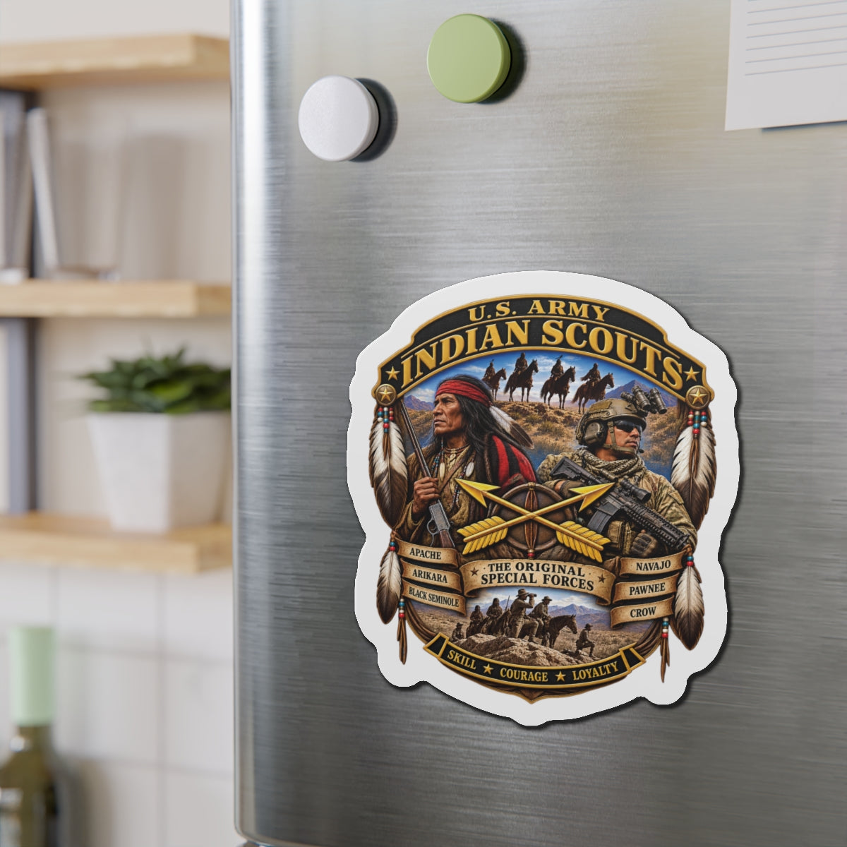 Die-Cut Magnets — United States Indian Scouts (USS) - Original Special Forces - 3D - Enhanced