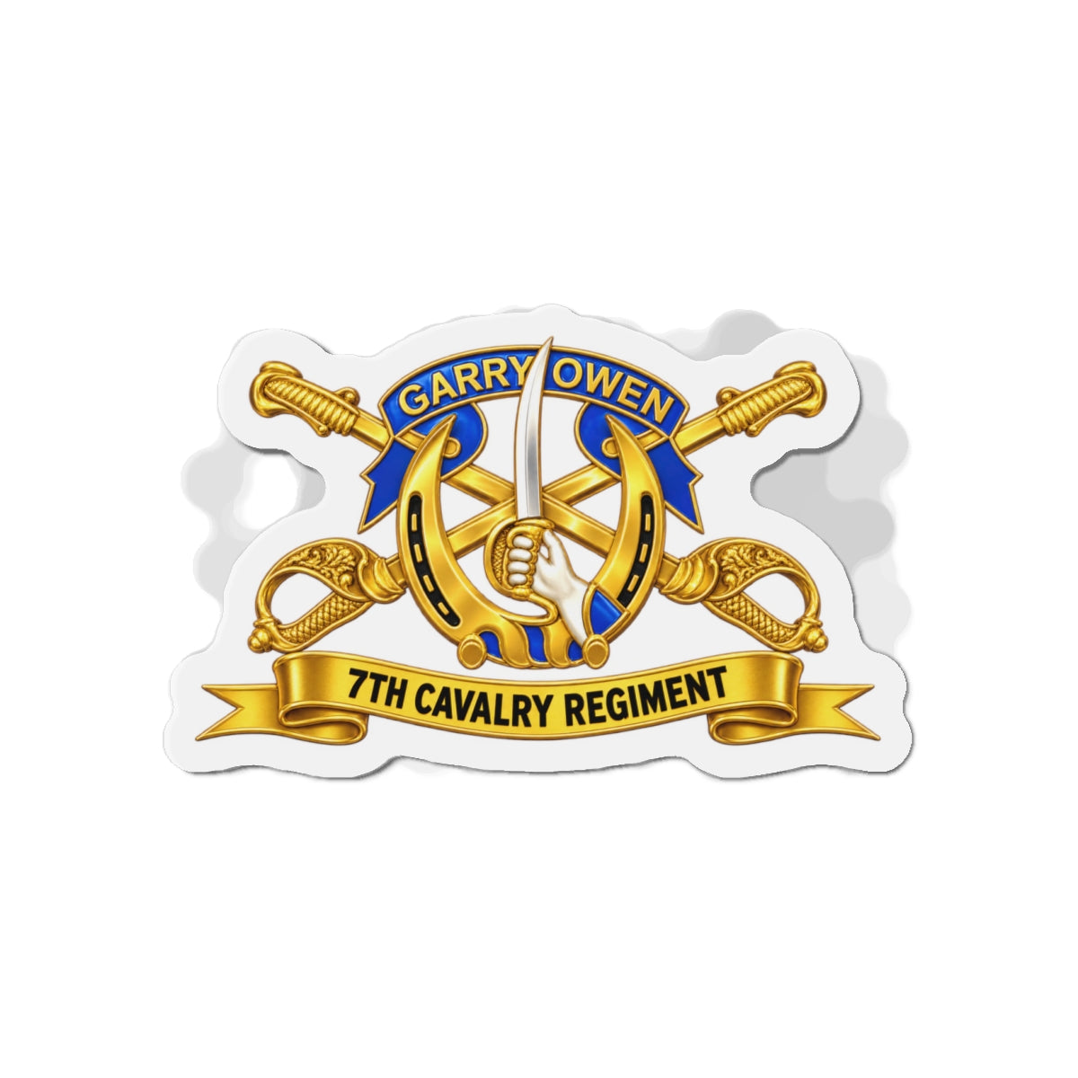 Die-Cut Magnets — 7th Cavalry Regiment - DUI, Br, Ribbon wo Scene - 3D - Transparent