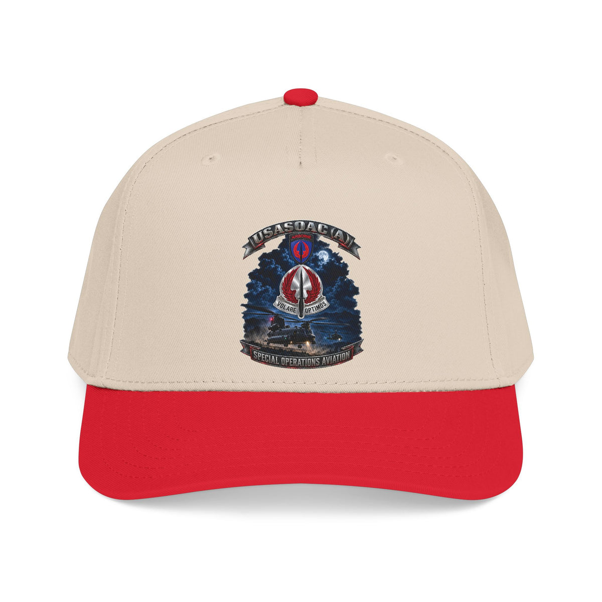 Mid Profile Baseball Cap - USA Special Operations Aviation Command (Airborne) - SSI, DUI with Scene - 3D - Enhanced