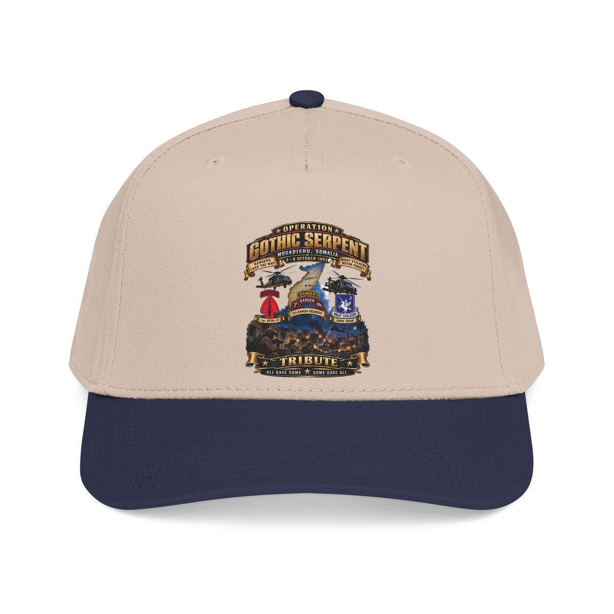 Mid Profile Baseball Cap - Operation Gothic Serpent - Mogadishi, Somalia - 3-6 Oct 1993 Tribute - 3D - Enhanced