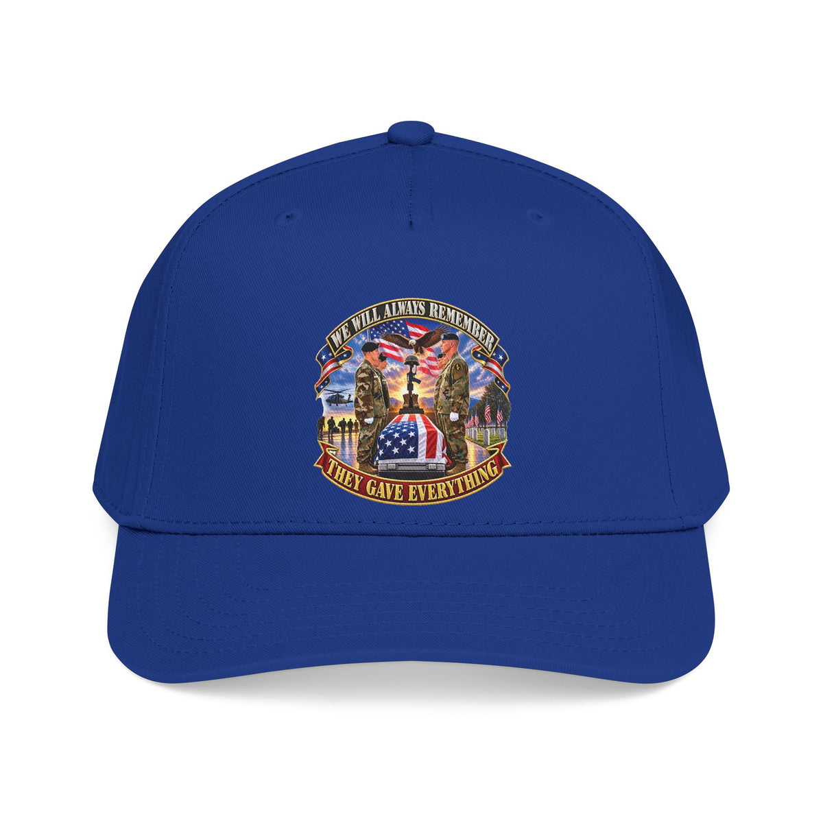 Mid Profile Baseball Cap - Emblem - We Will Always Remember - They Gave Everything - 3D - Enhanced