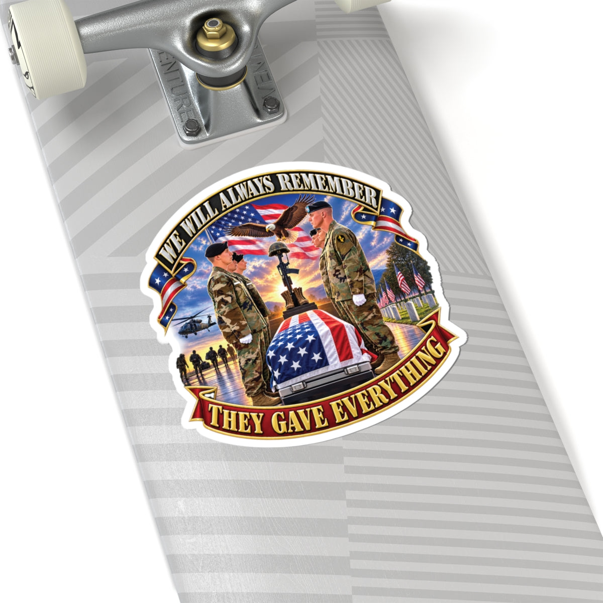Kiss-Cut Stickers - Emblem - We Will Always Remember - They Gave Everything - 3D - Enhanced