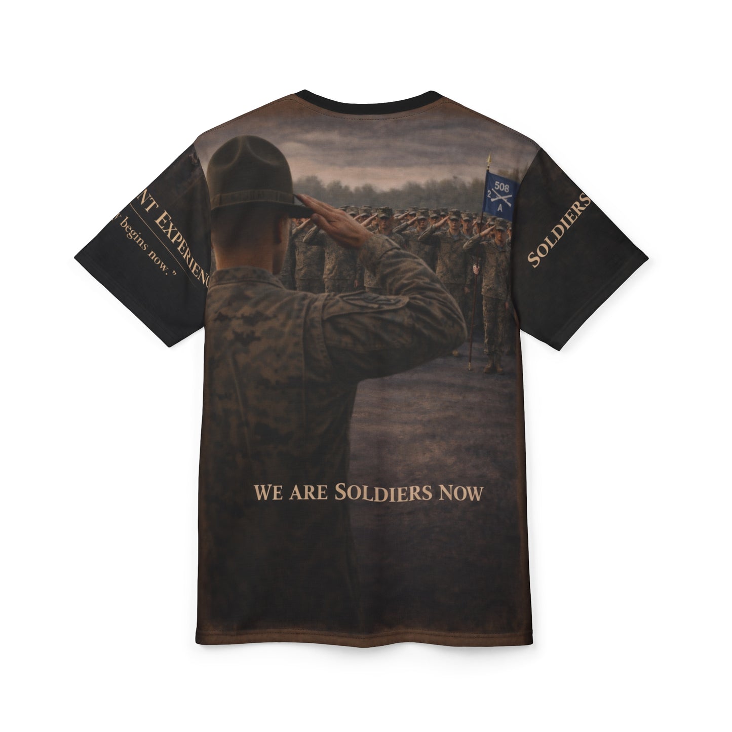 Drill Sergeant All-Over Print Tee — "Turning Civilians into Soldiers" Basic Training