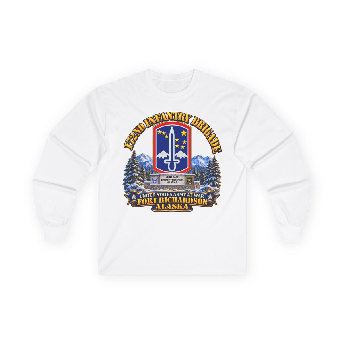 Unisex Ultra Cotton Long Sleeve Tee - 172nd Infantry Brigade - Ft Richardson, Alaska - 3D - Enhanced