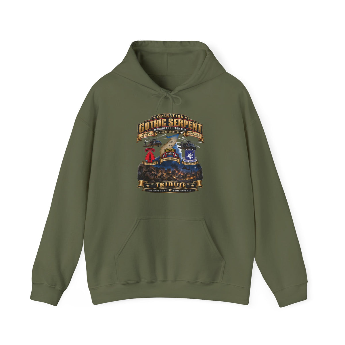 Hoodie — Operation Gothic Serpent - Mogadishi, Somalia - 3-6 Oct 1993 Tribute - 3D - Enhanced
