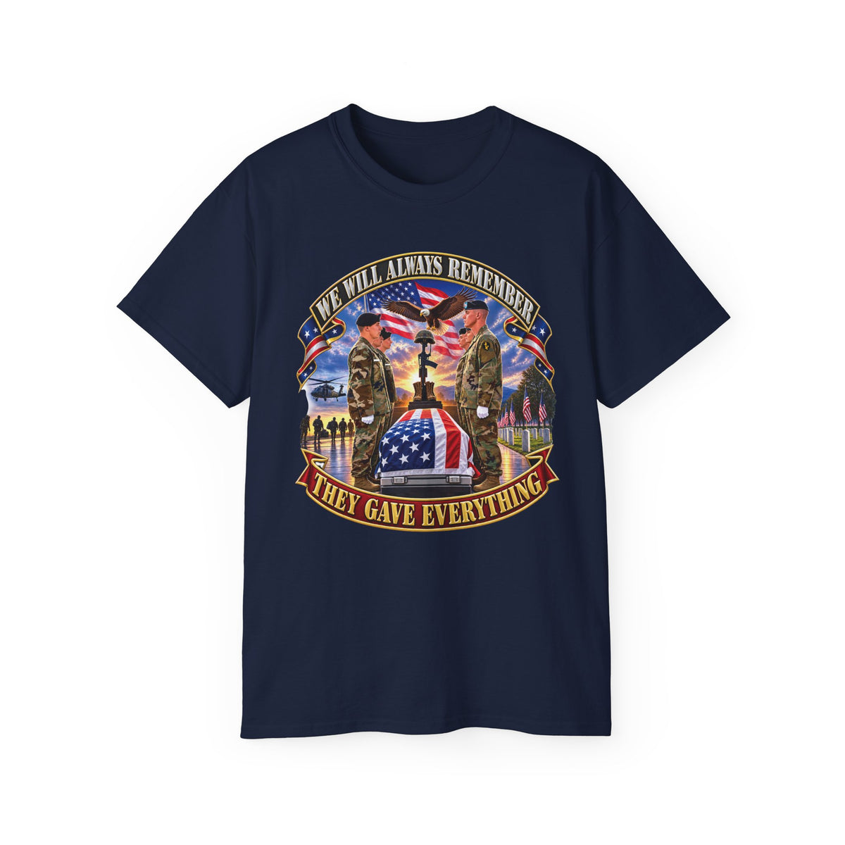 Unisex Ultra Cotton Tee - Emblem - We Will Always Remember - They Gave Everything - 3D - Enhanced