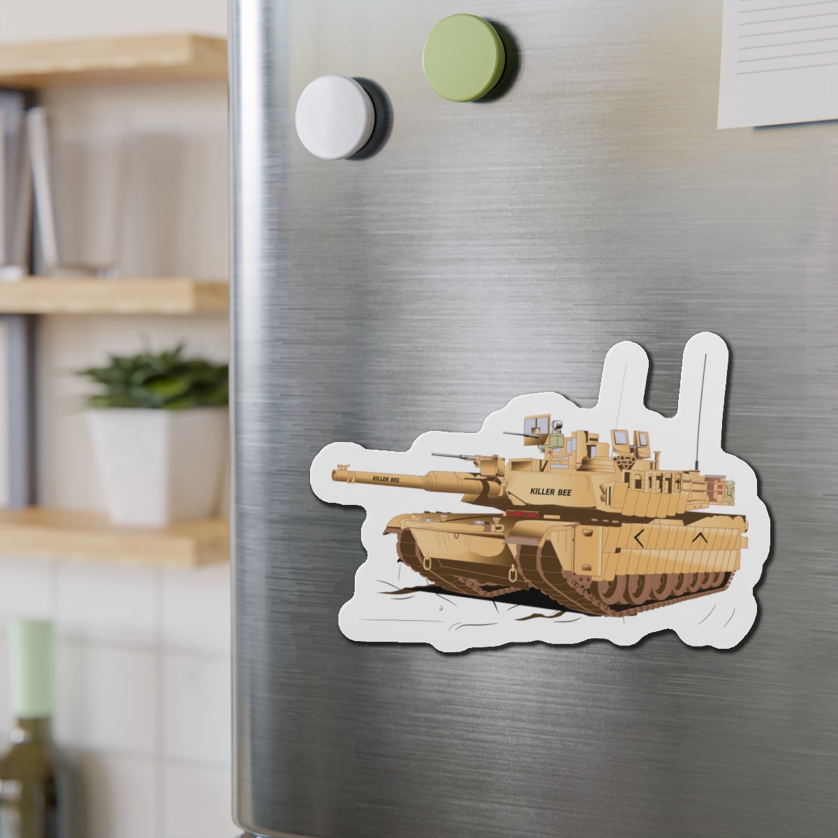Tank Die-Cut Magnet - M1A1 Abrams Tank Design