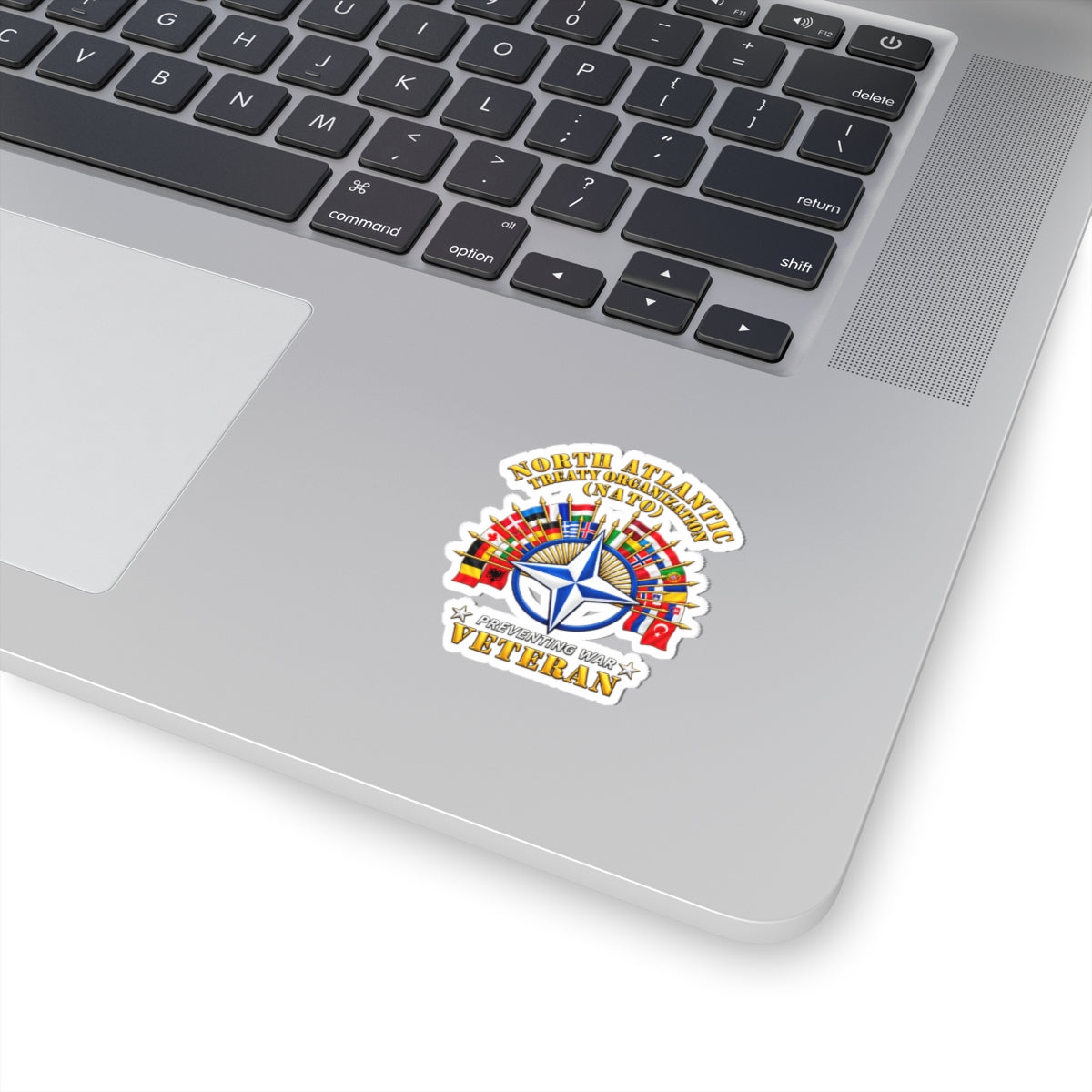 Kiss-Cut Stickers - NATO - Polished NATO Veteran - with flags - 3D - Transparent