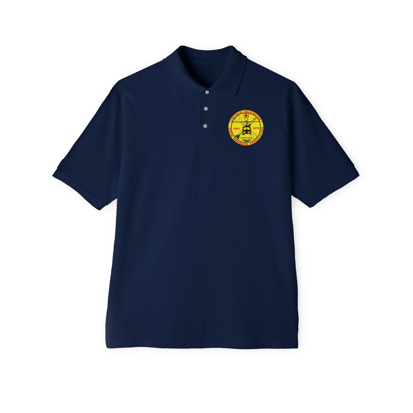 Men's Casual Piqué Polo - Vietnam Helicopter
