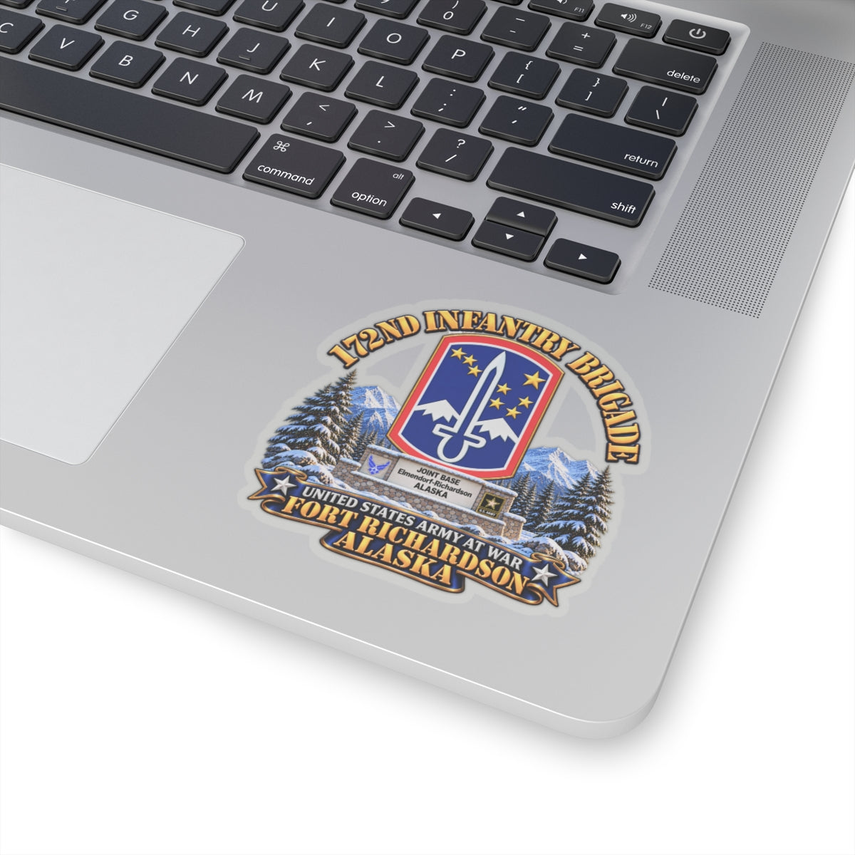 Kiss-Cut Stickers - 172nd Infantry Brigade - Ft Richardson, Alaska - 3D - Enhanced