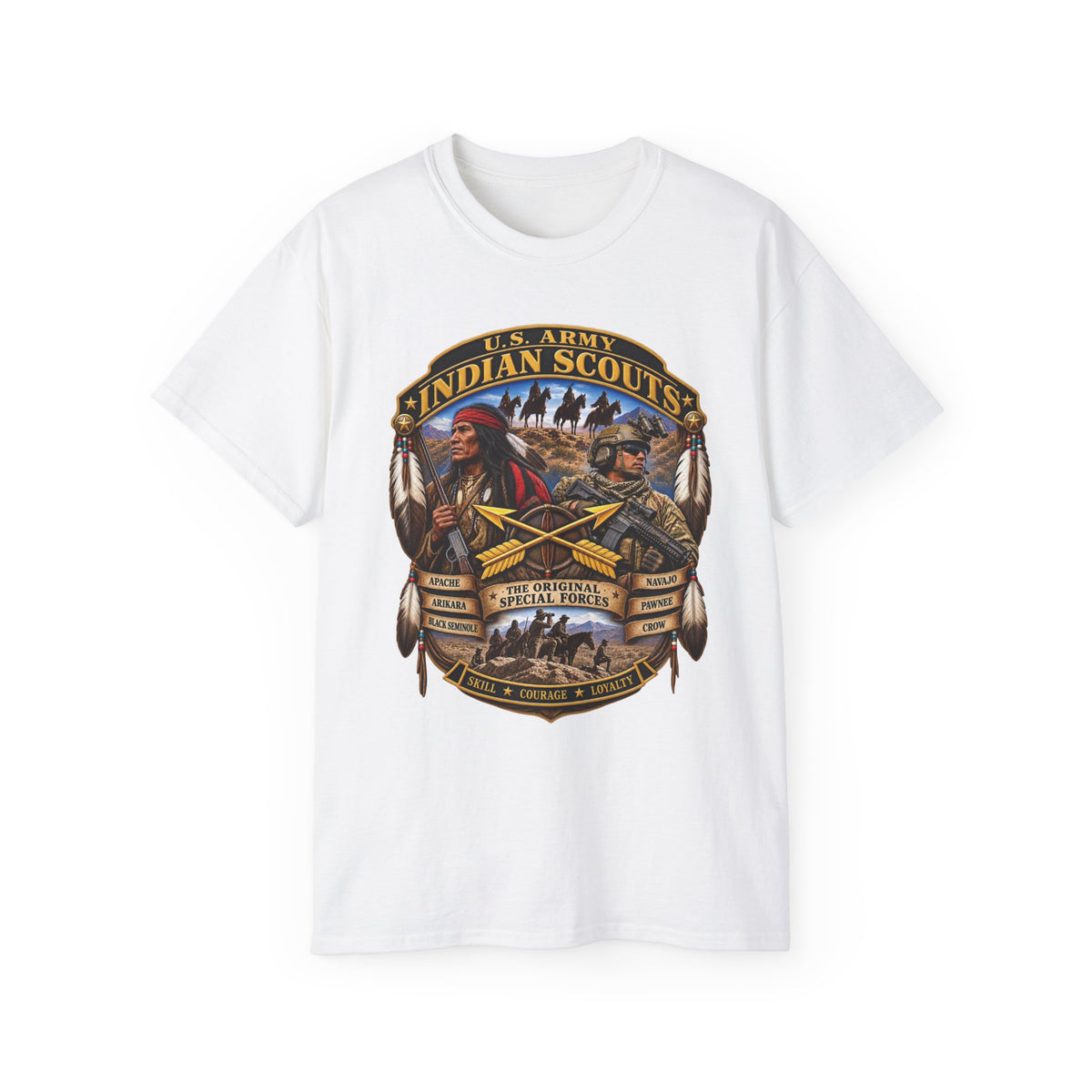 Unisex Ultra Cotton Tee - United States Indian Scouts (USS) - Original Special Forces - 3D - Enhanced