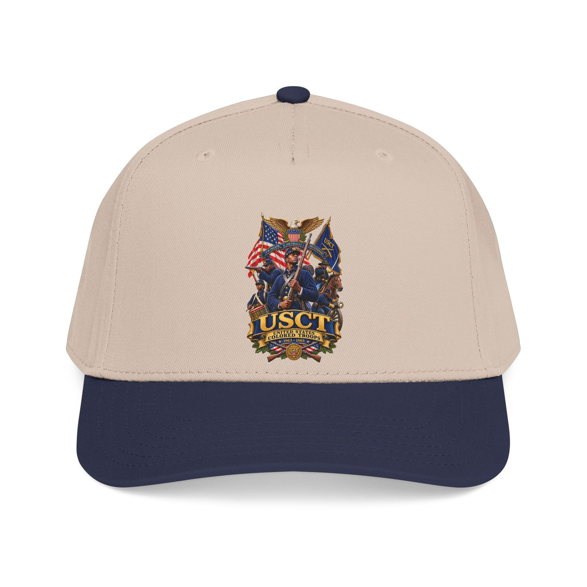 Mid Profile Baseball Cap - United States Colored Troops (USCT) - Civil War - 3D - Enhanced