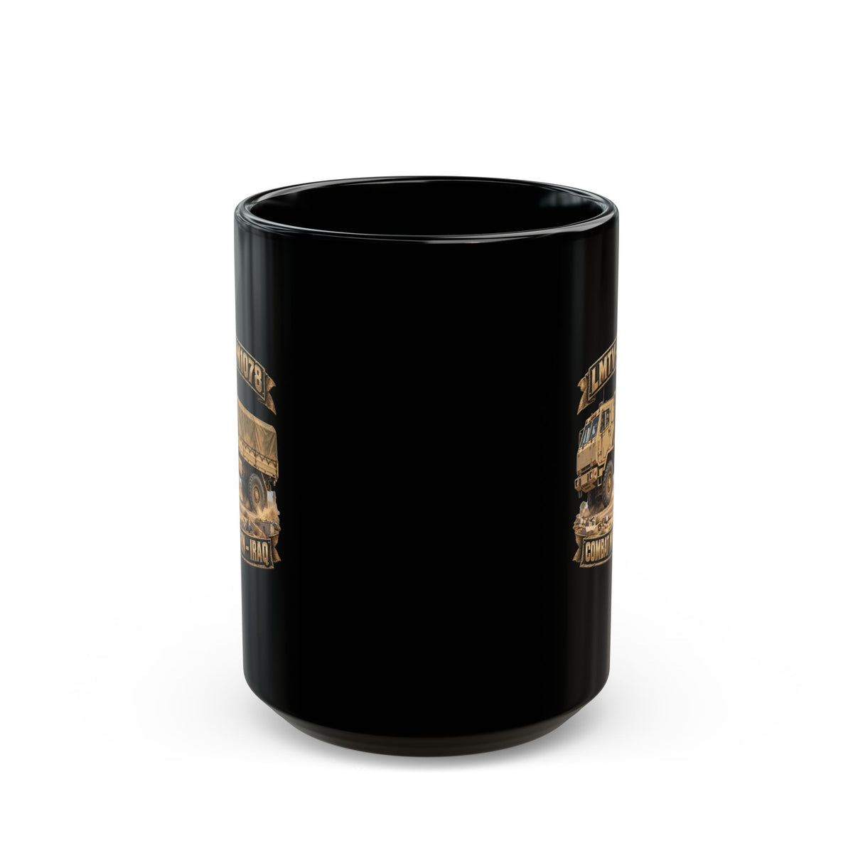 Black Mug  (15oz) - Army - LMTV - 1078 - Combat Mission - Iraq - 3D - Enhanced