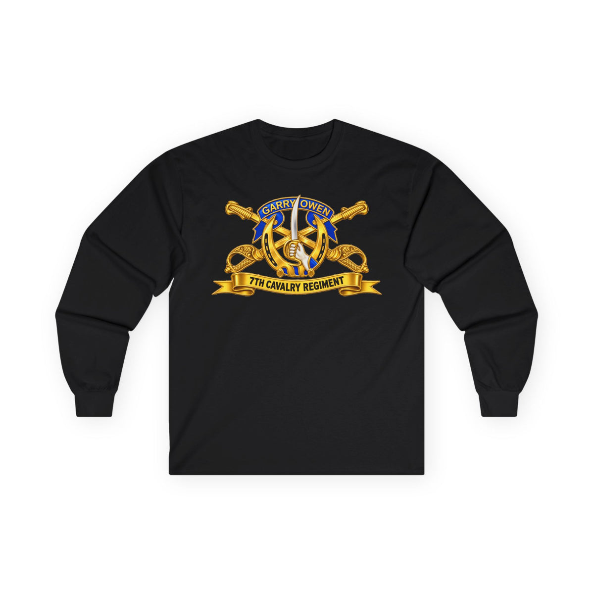 Unisex Ultra Cotton Long Sleeve Tee - 7th Cavalry Regiment - DUI, Br, Ribbon wo Scene - 3D - Transparent