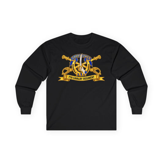 Unisex Ultra Cotton Long Sleeve Tee - 7th Cavalry Regiment - DUI, Br, Ribbon wo Scene - 3D - Transparent