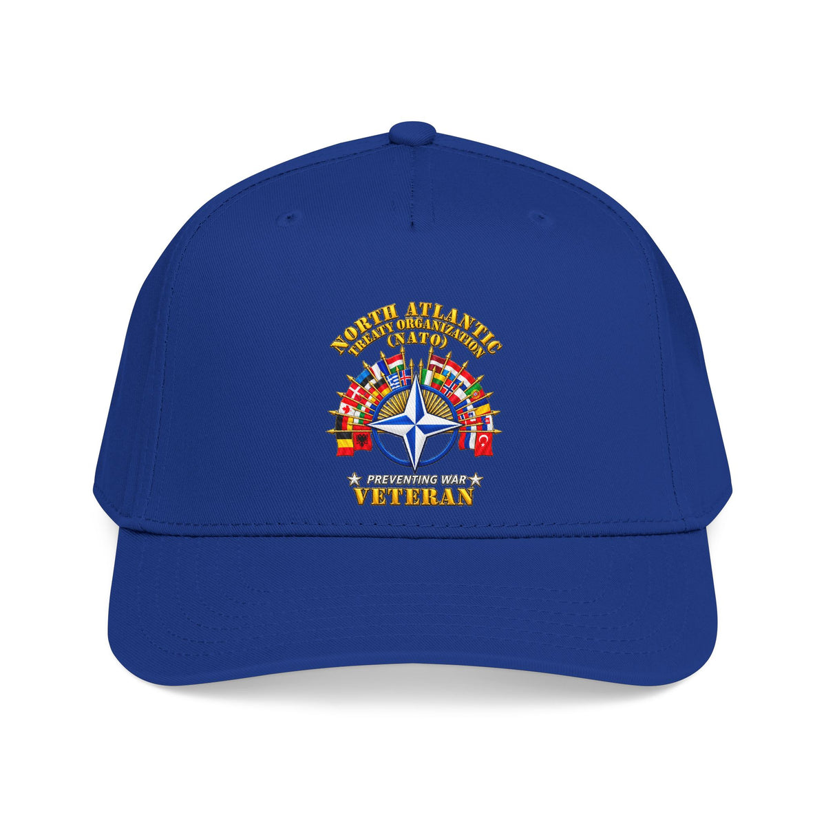 Mid Profile Baseball Cap - NATO - Polished NATO Veteran - with flags - 3D - Transparent