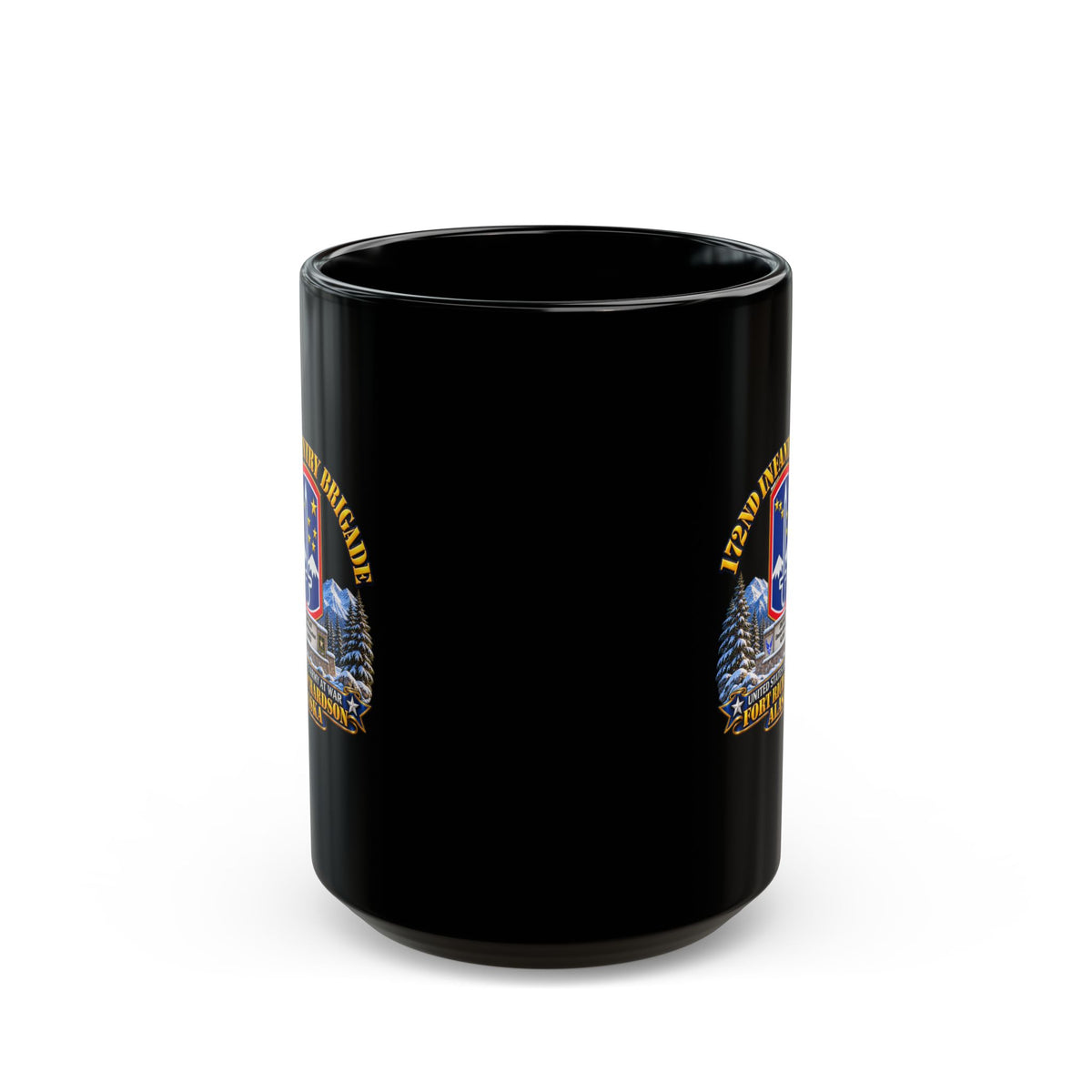 Black Mug  (15oz) - 172nd Infantry Brigade - Ft Richardson, Alaska - 3D - Enhanced
