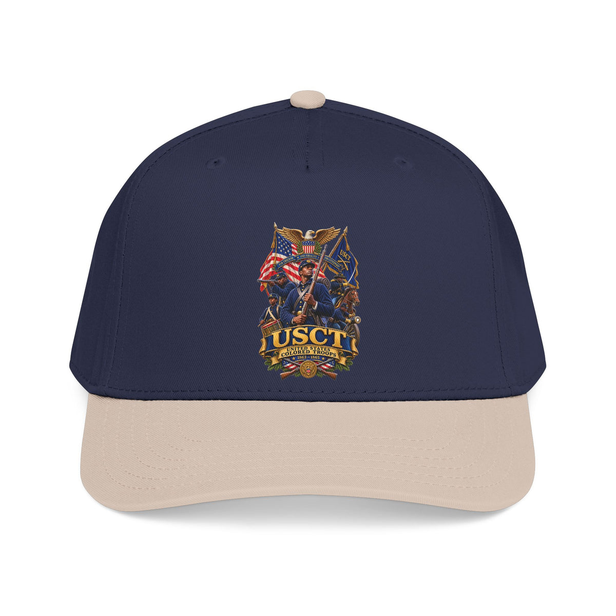 Mid Profile Baseball Cap - United States Colored Troops (USCT) - Civil War - 3D - Enhanced