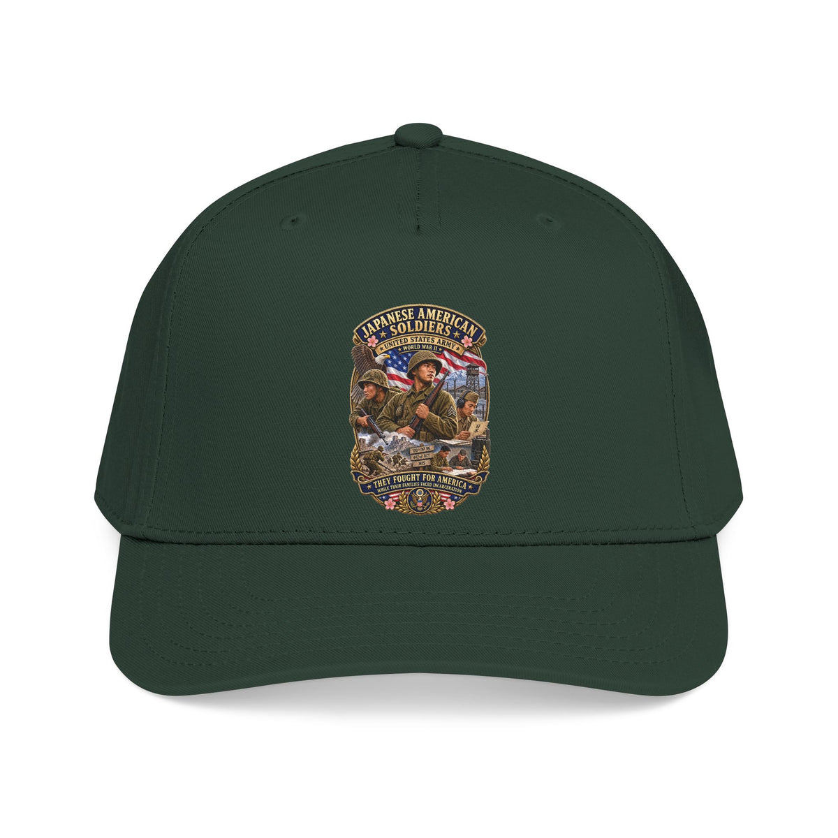 Mid Profile Baseball Cap - Japanese American WWII Soldiers - 3D - Enhanced