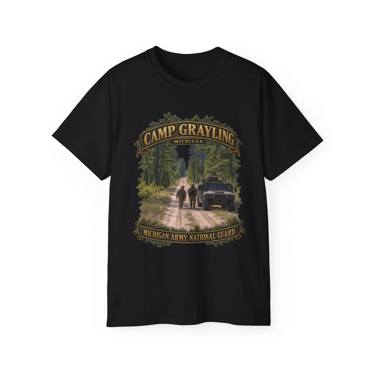 Unisex Ultra Cotton Tee - Camp Grayling, MI - MIARNG - 3D - Enhanced