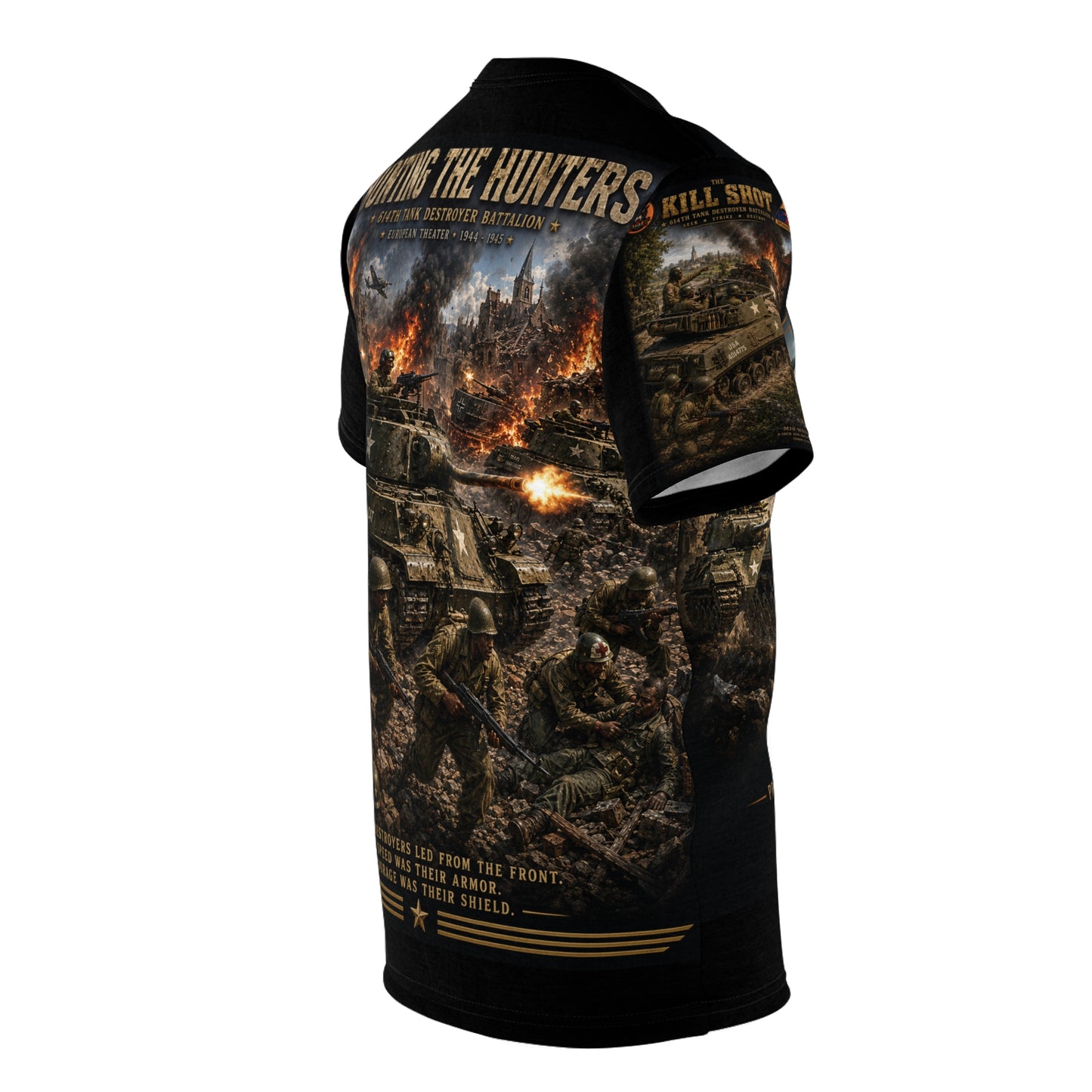 614th Tank Destroyer Battalion - World War II - Tribute Tee — "Hunting the Hunters"