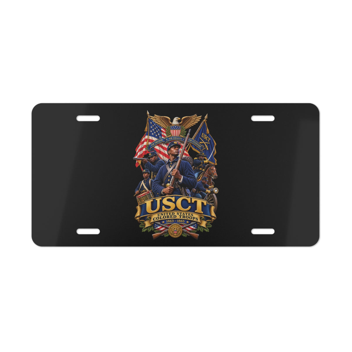 Vanity License Plate - United States Colored Troops (USCT) - Civil War - 3D - Enhanced