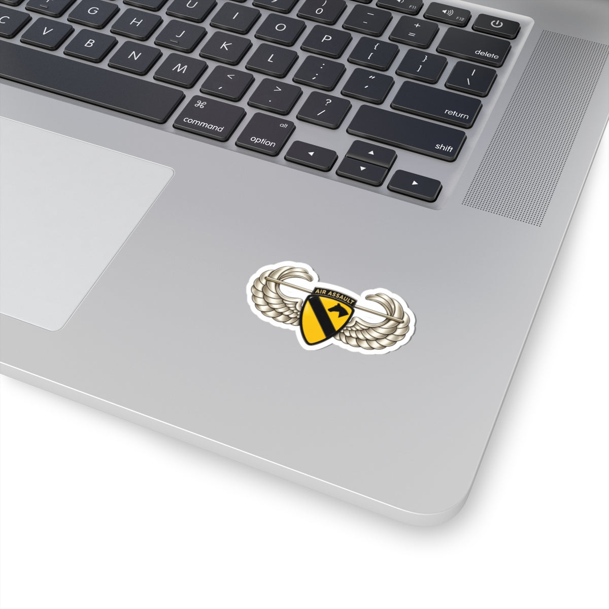 Kiss-Cut Stickers - 1st Cavalry Division w Air Assault Tab on Airborne Badge wo Txt - 3D - Transparent